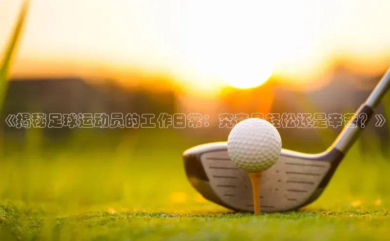 3377体育app登录入口百度学术《揭秘足球运动员的工作日常：究竟是轻松还是辛苦？》